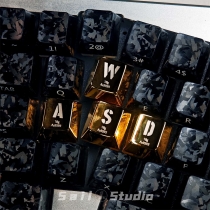 Golden Keycap WASD Metal Artisan Keycaps for Mechanical Gaming Keyboard